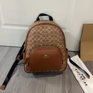 Women's Coach Brown Monogram C Logo Mini Backpack